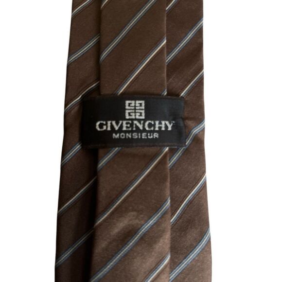 Givenchy Brown Striped Tie - Picture 4 of 5